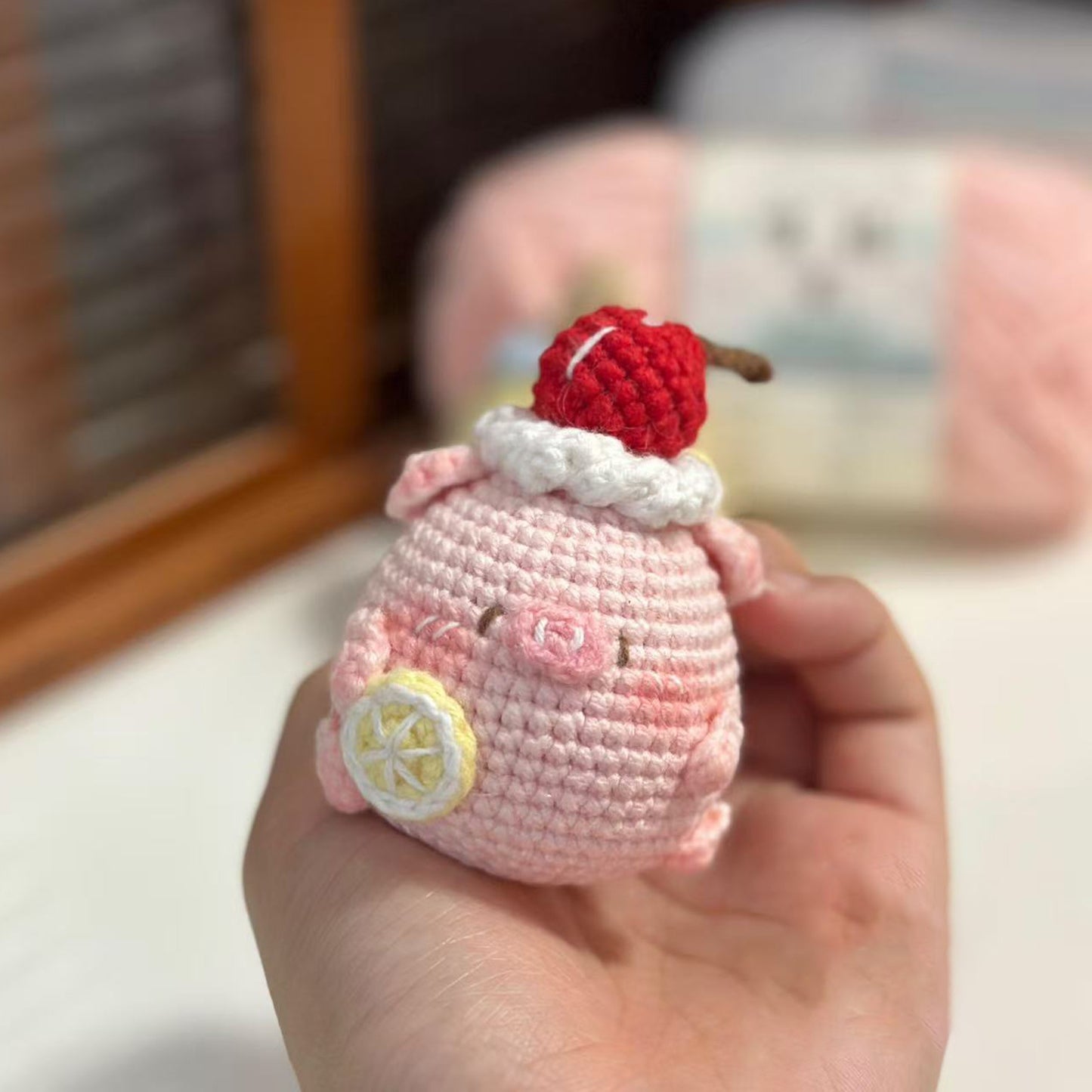 Handmade cream cake pig duck material package doll