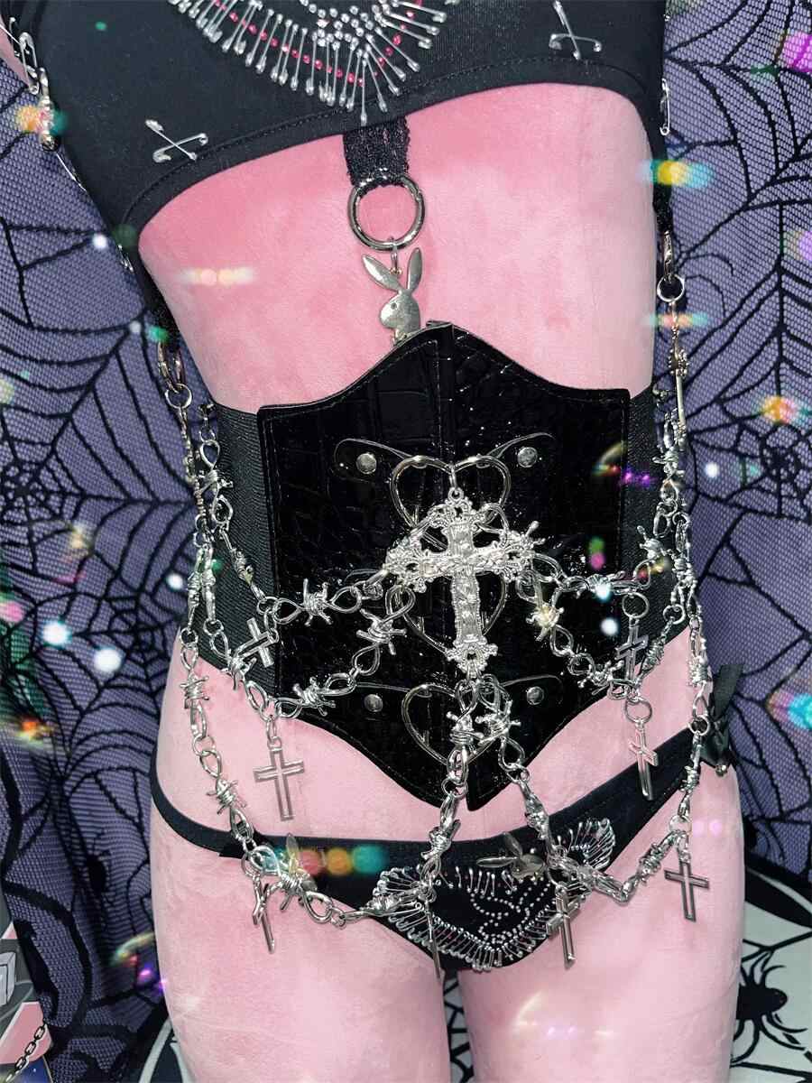 Punk Street Leather Belt Girdle