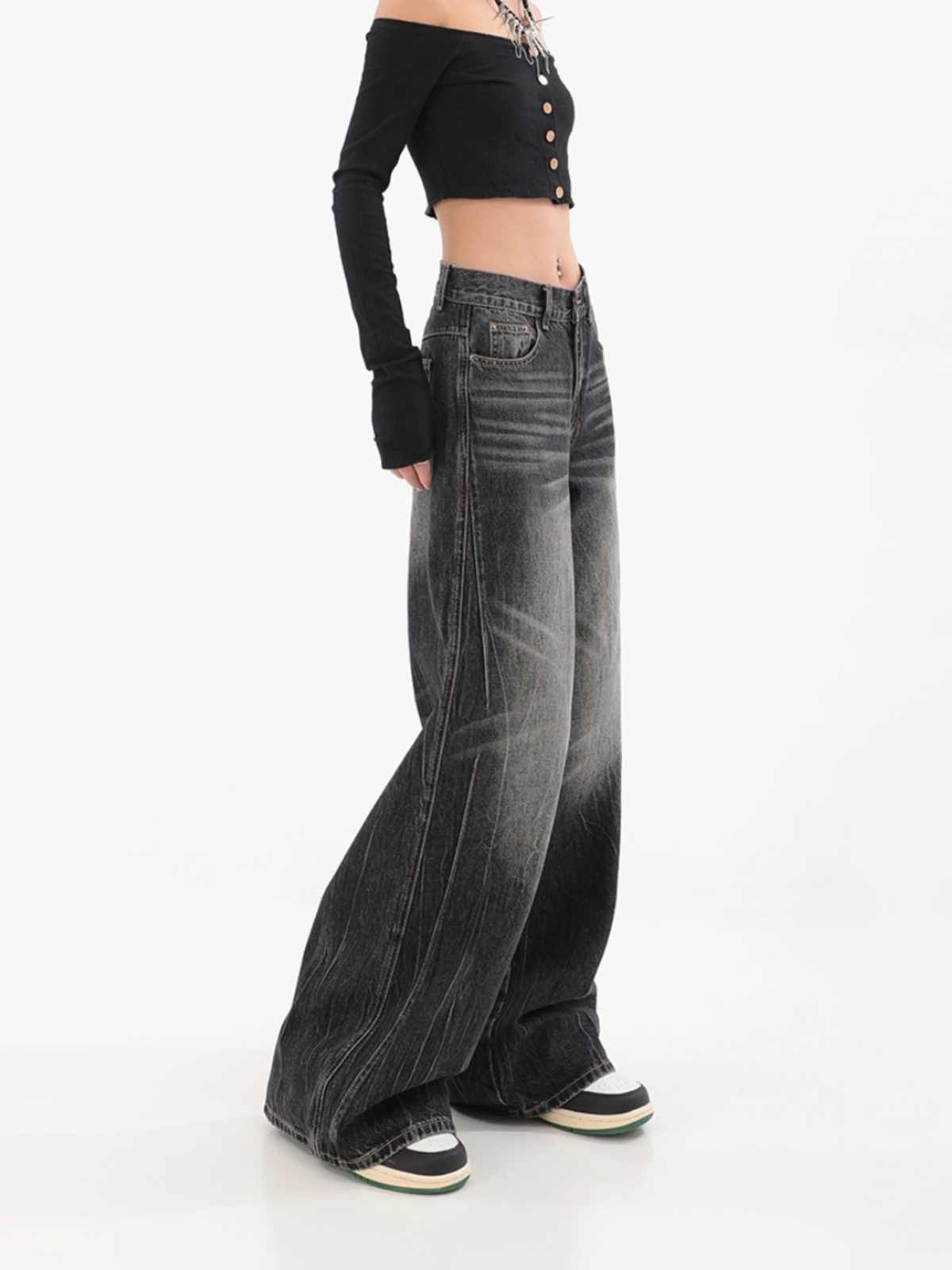 Grunge Retro Distressed Baggy Jeans