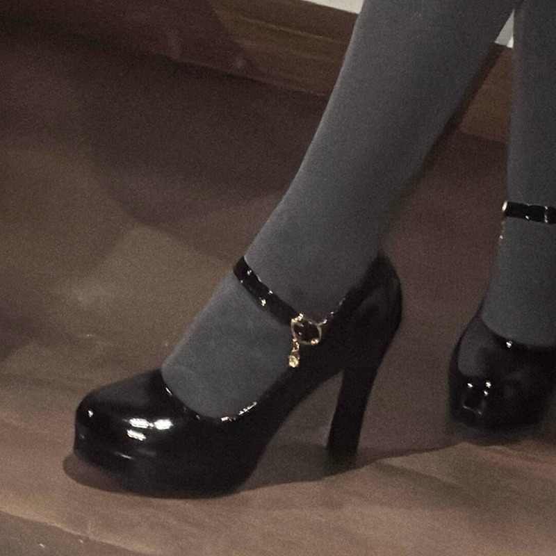 Preppy Buckle Mary Jane High Heels