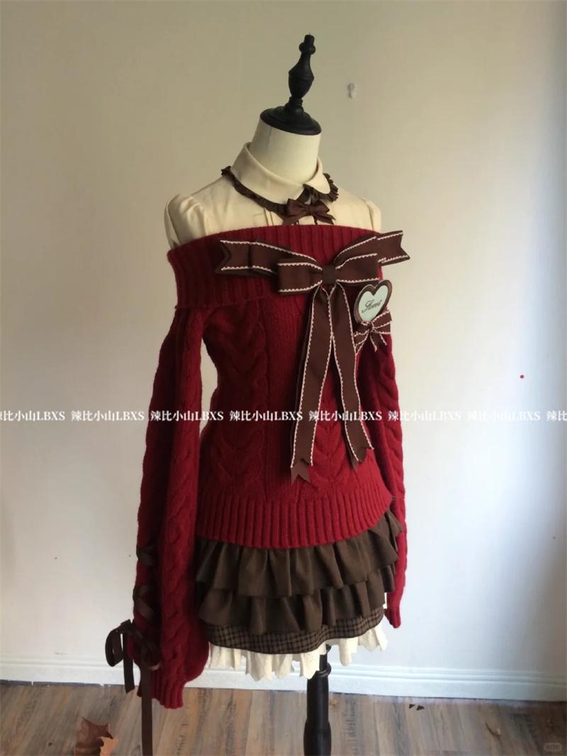 French Sweet Girl Bow Tie Sweater