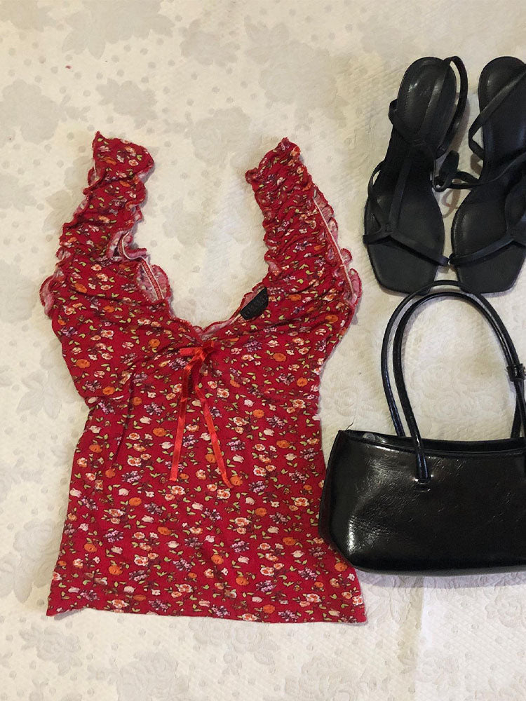 Cherry Floral Tank Top