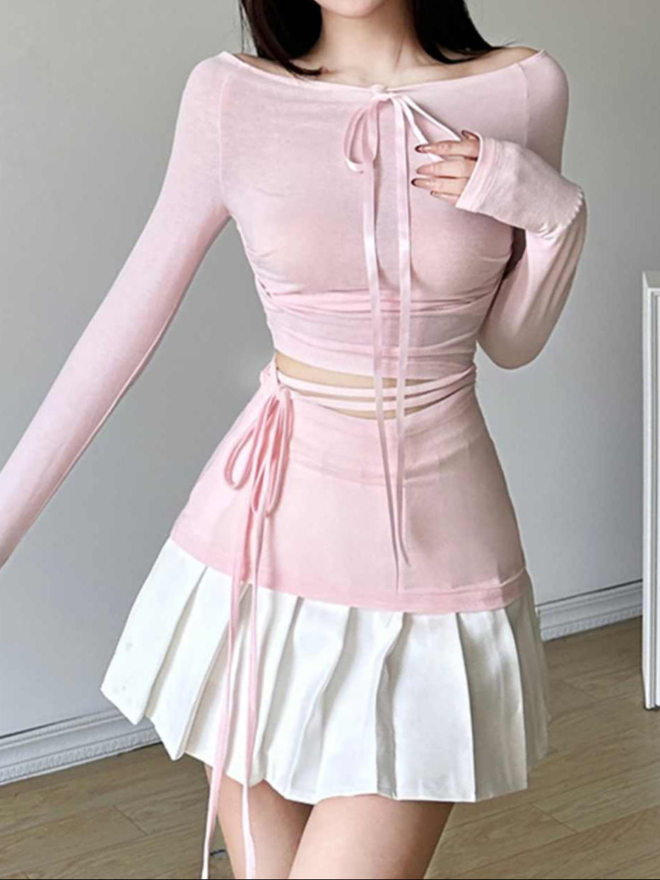 Ballet Pink Hollow Long-sleeved Top