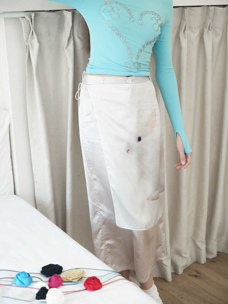 Cute Bunny Layered Apron Skirt