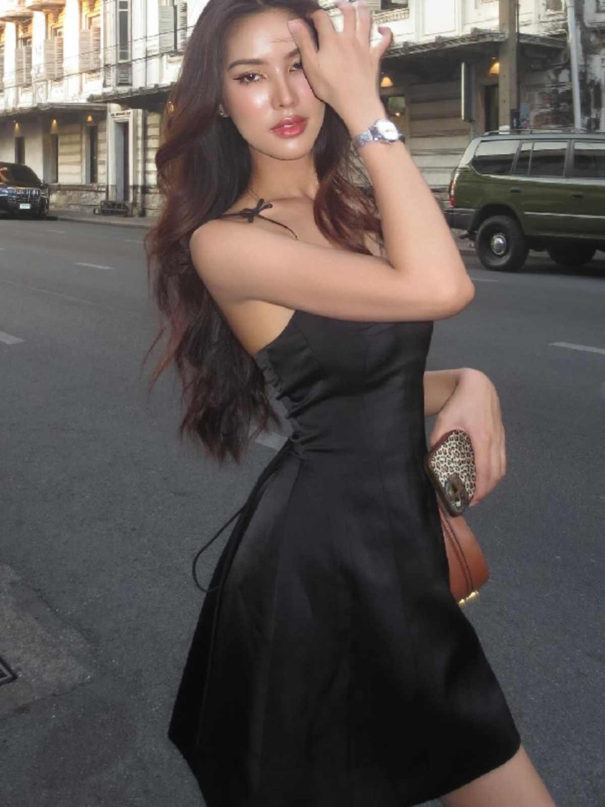 Strap Bow Dark Coquette Suspender Dress