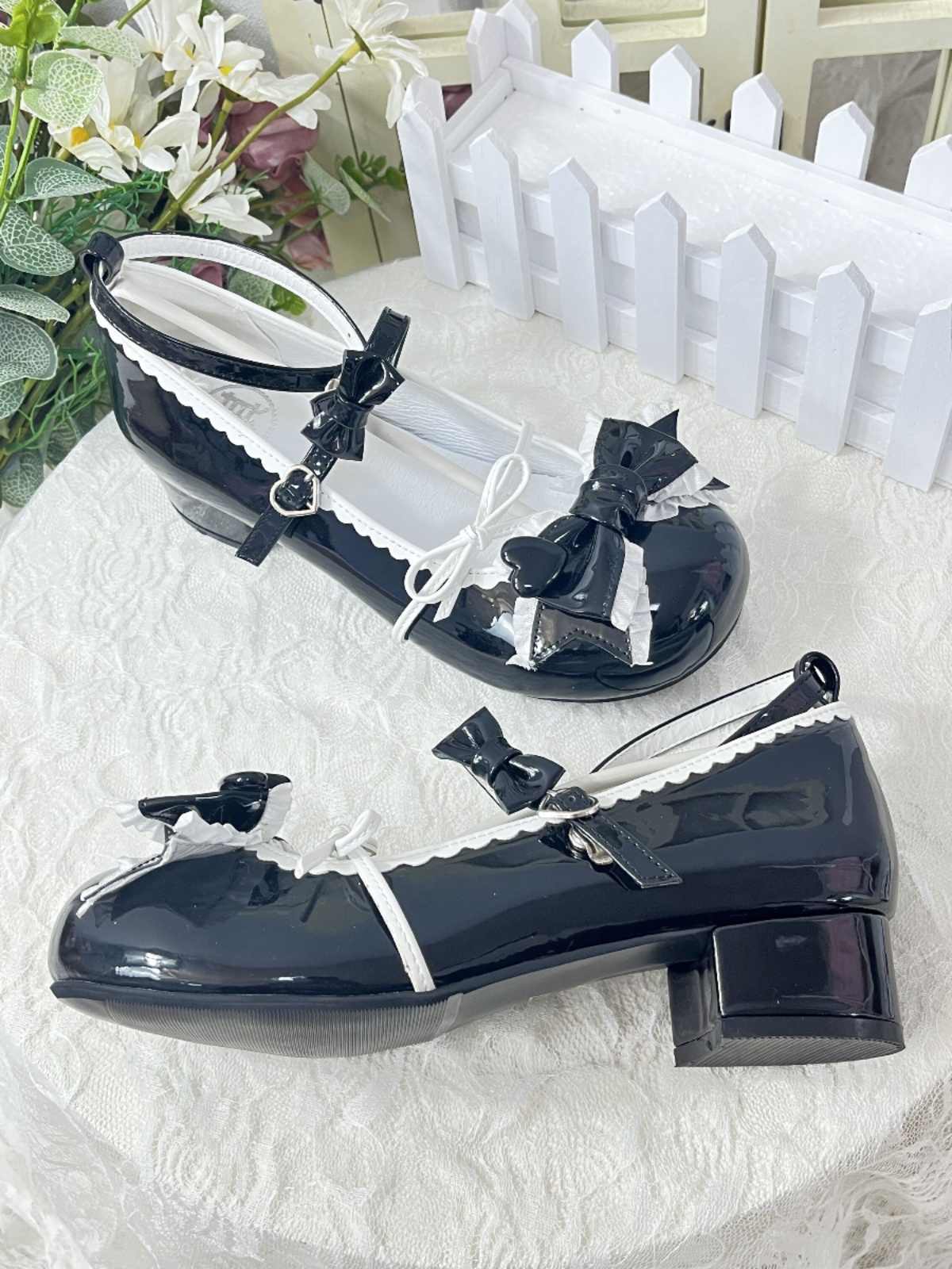 Kawaii Bow Round Toe Leather Shoes