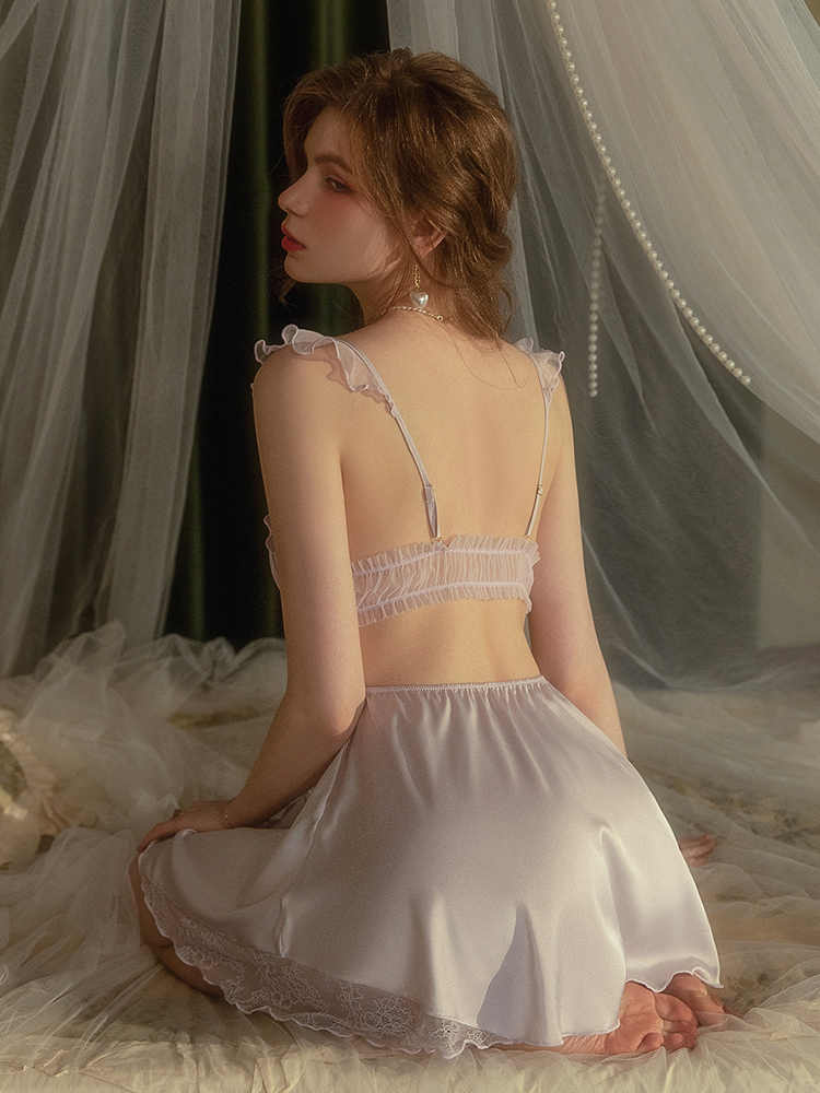 French Lace Suspender Pajamas