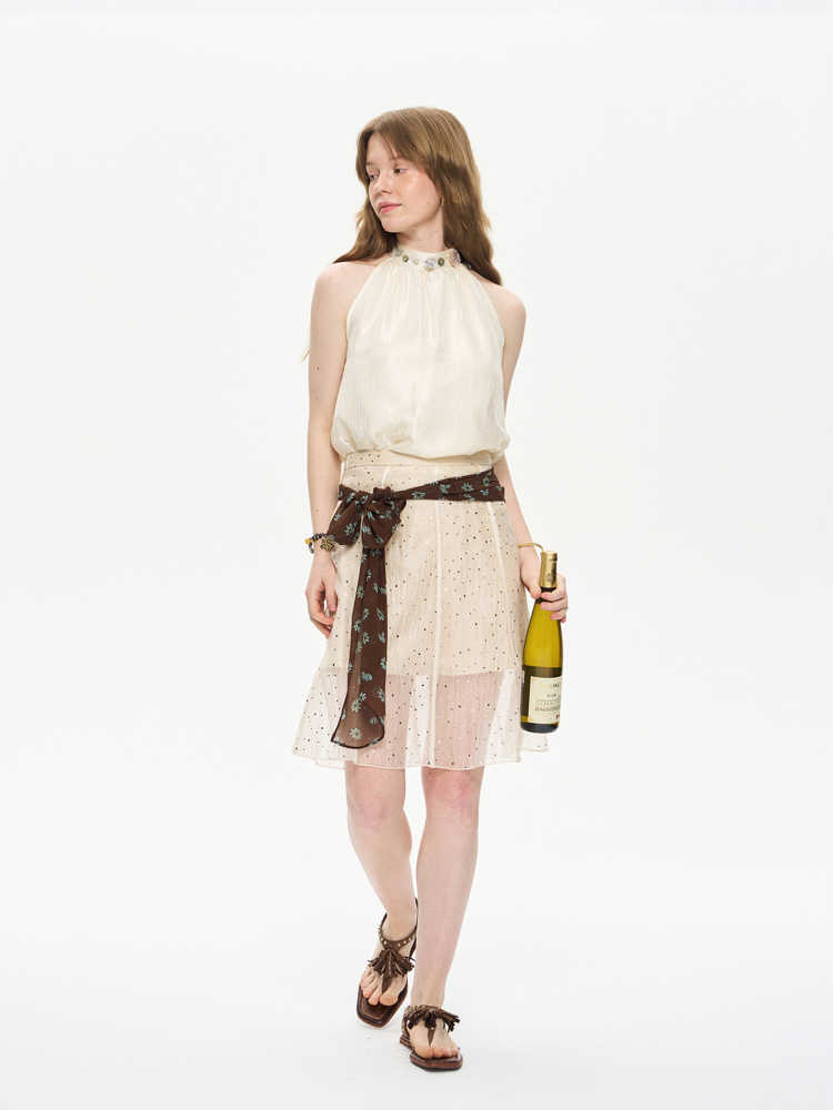 Silk Scarf Polka Dot Skirt