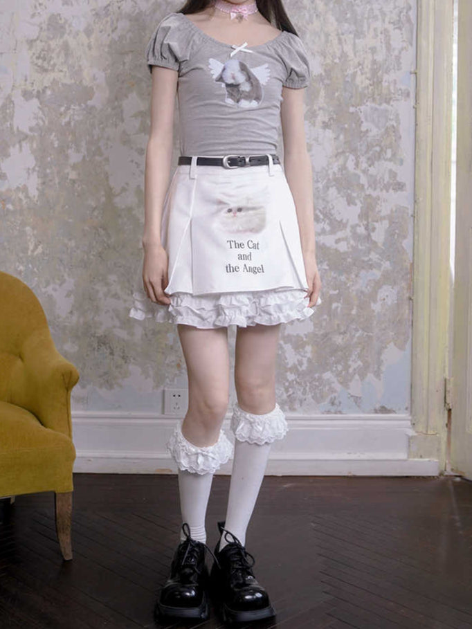 Angel Heart Cat Puffy Skirt