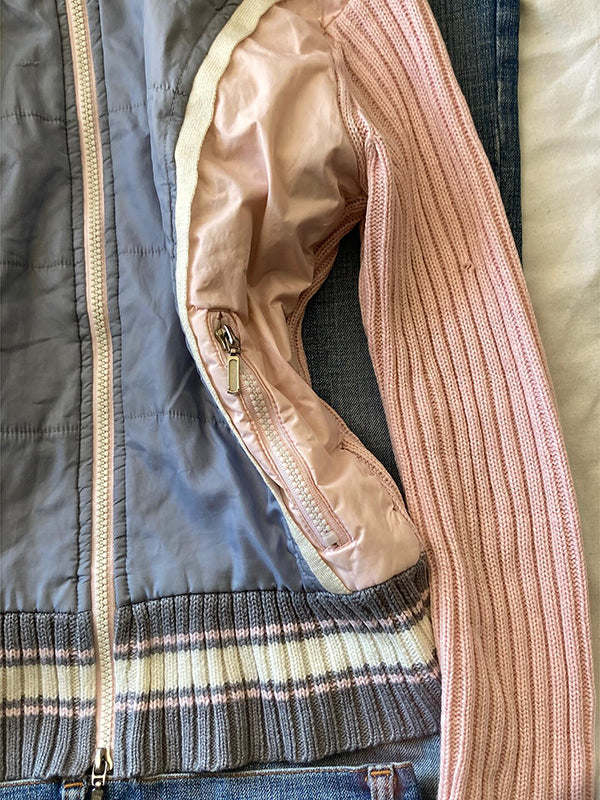 retro pink hooded vintage jacket