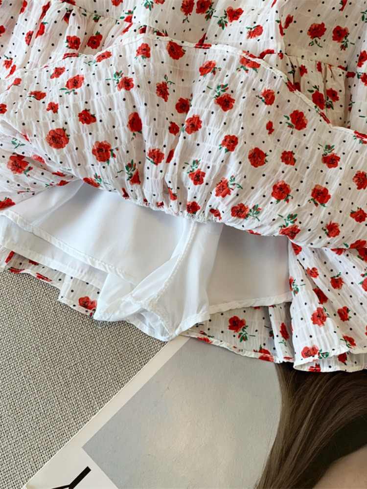 Ballet Polka Dot Floral Fluffy Cake Skirt