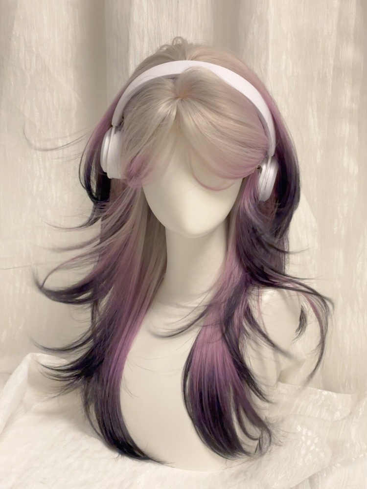 Pink&Purple Gradient Mullet Straight Wig