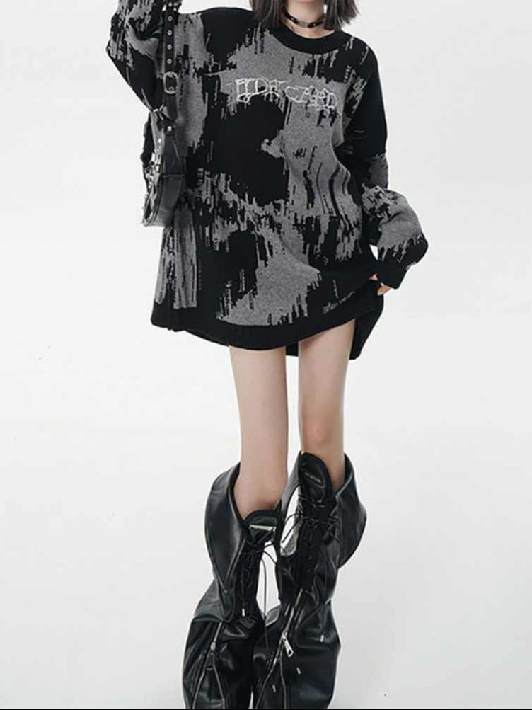 Grunge Street Round Neck Sweater