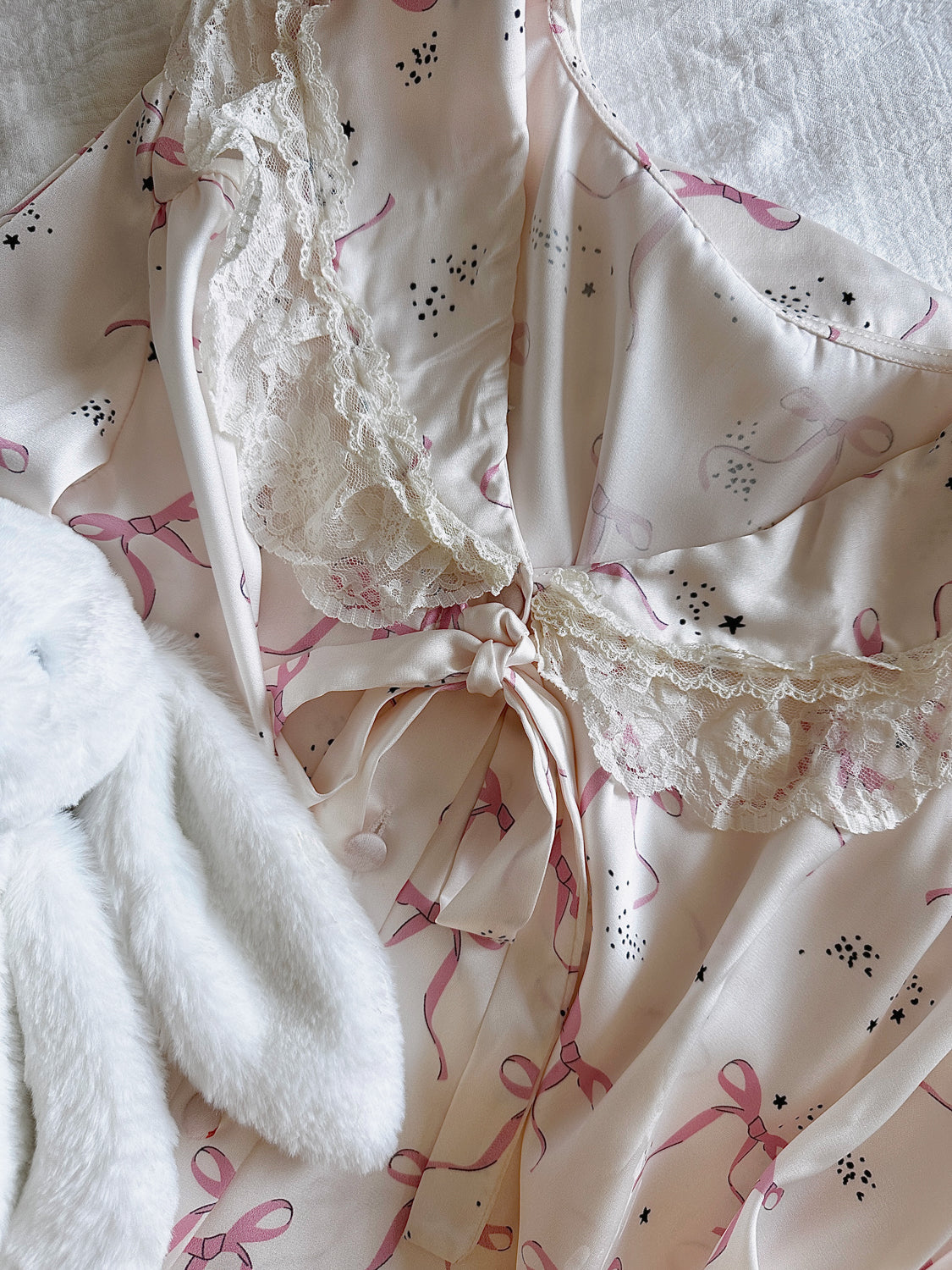 Coquette Bows Silky Pajamas Set