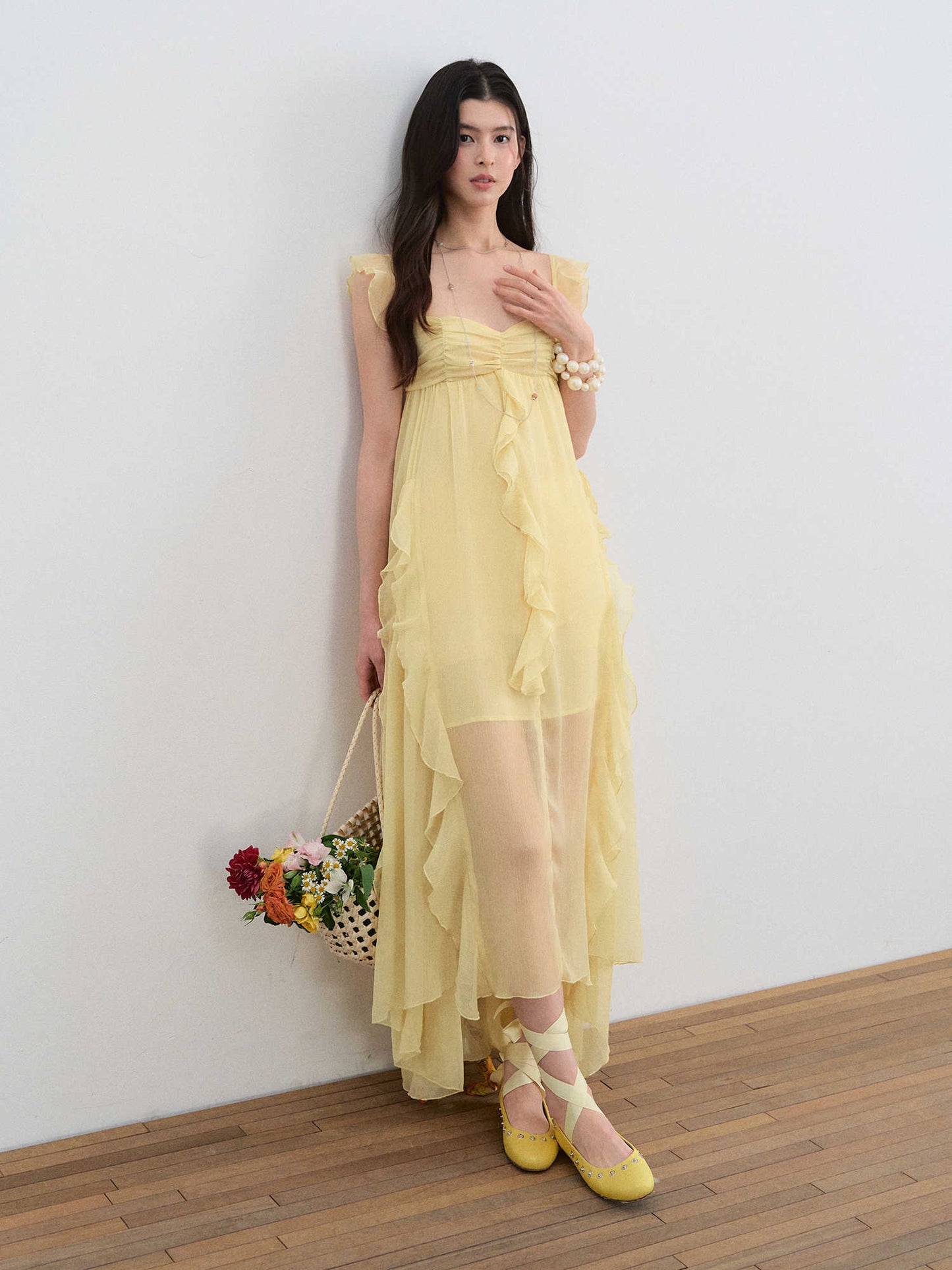 Romantic Mesh Ruffle Dress