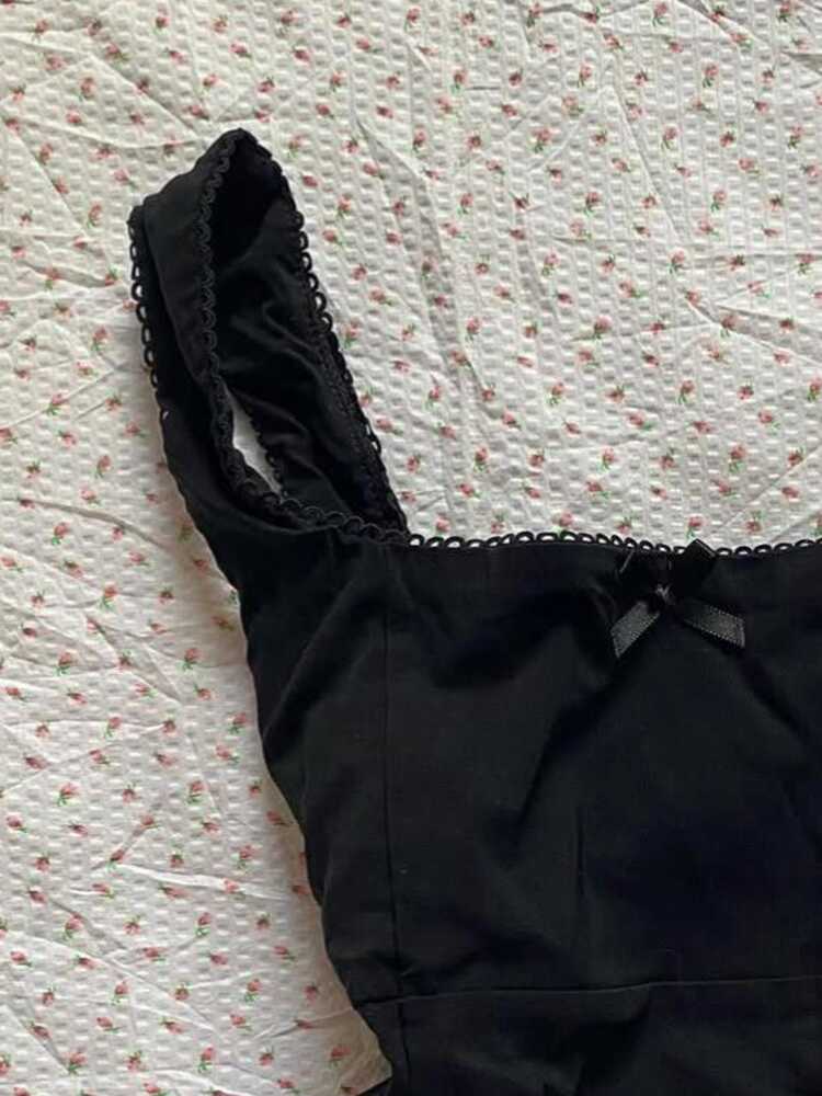 Dark Coquette Lace Tank Top
