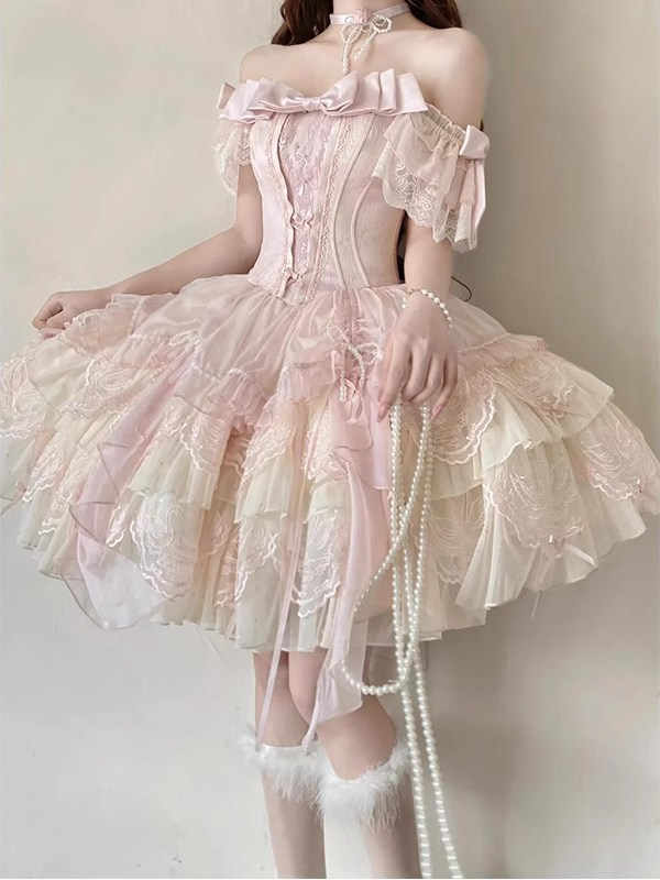 Pink Swan Ballet Lolita Dress