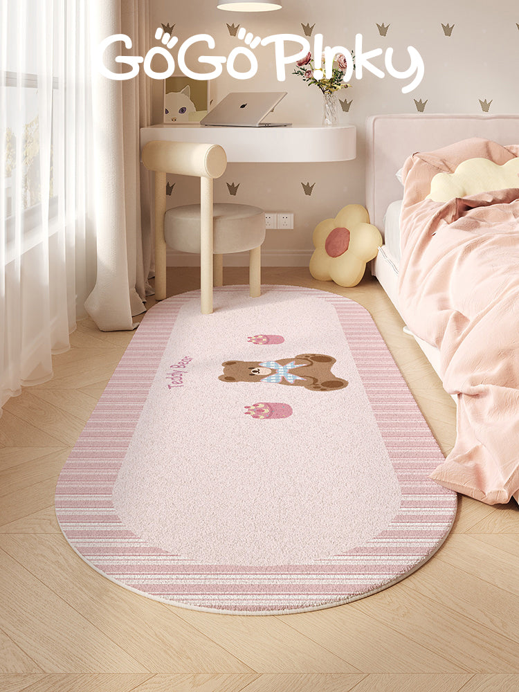 cute cartoon teddy bear plush foot mat