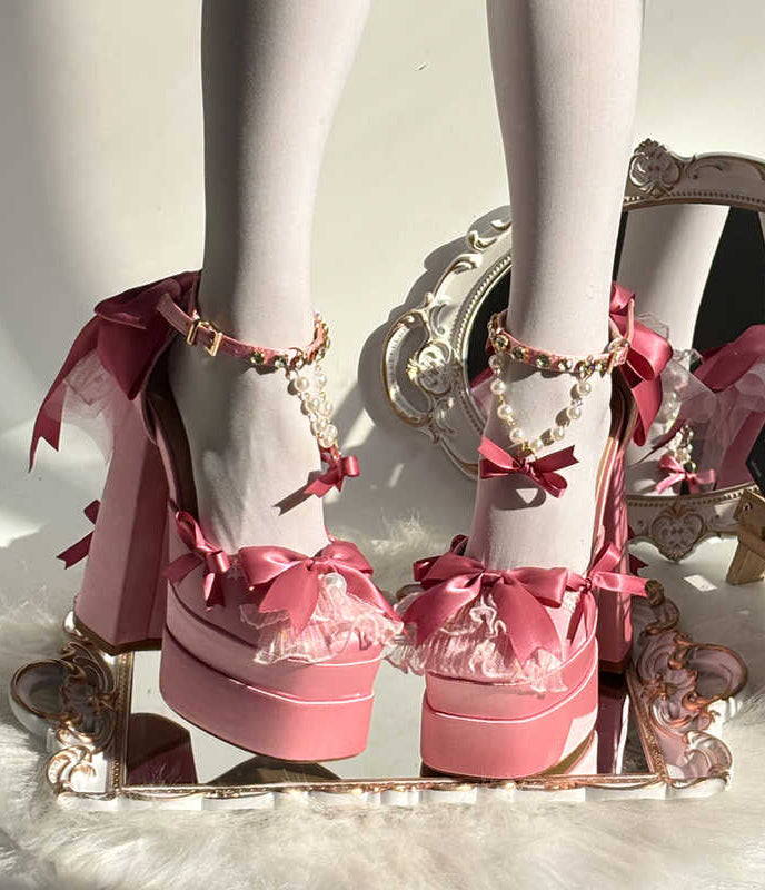 Bow Tie Thick-soled High Heels