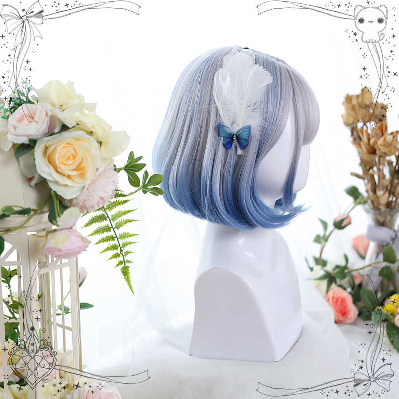 Hankawa Blue Short Wig