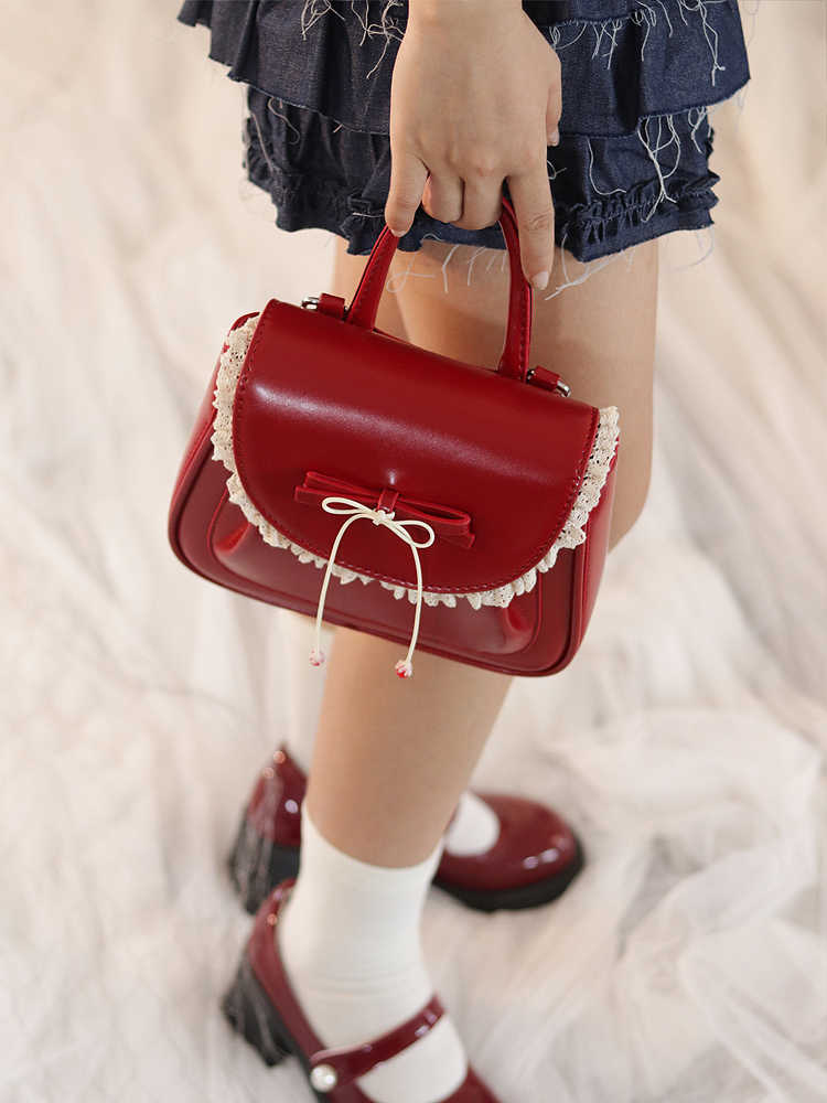 Red Bow Leather Backpack