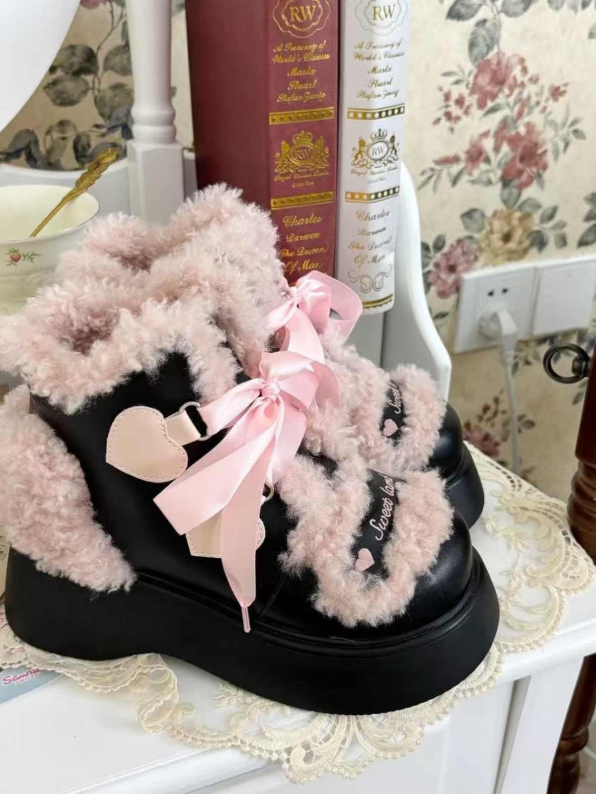 Lamb Lolita Fur Martin Boots