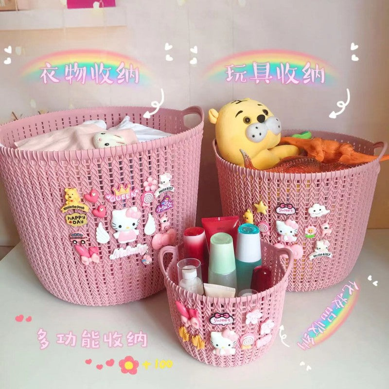 kawaii Imitation rattan storage basket