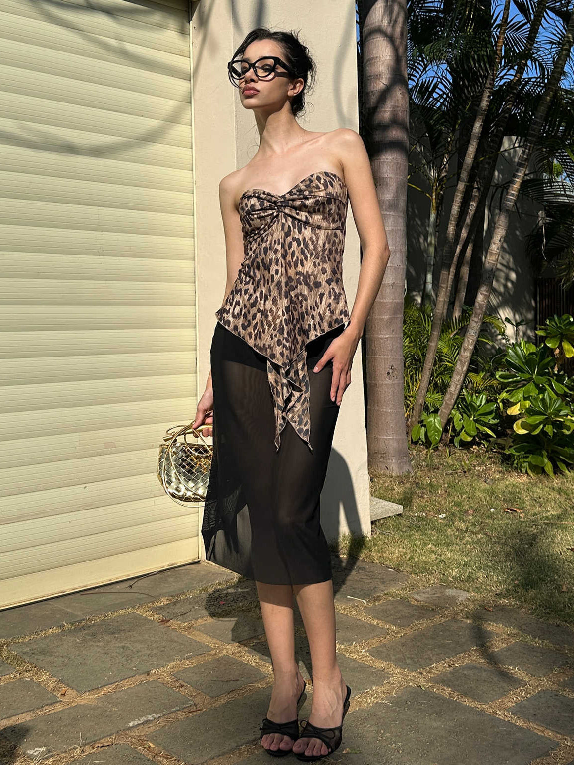 Leopard Backless Tube Top