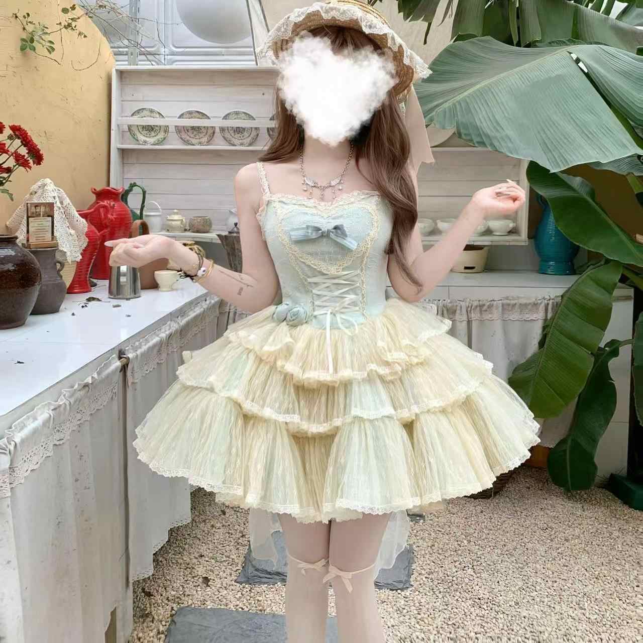 Leibala Doll Lace Mesh Lolita Dress