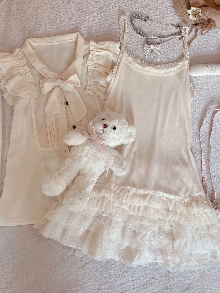 Sweet and cute baby doll collar dress set