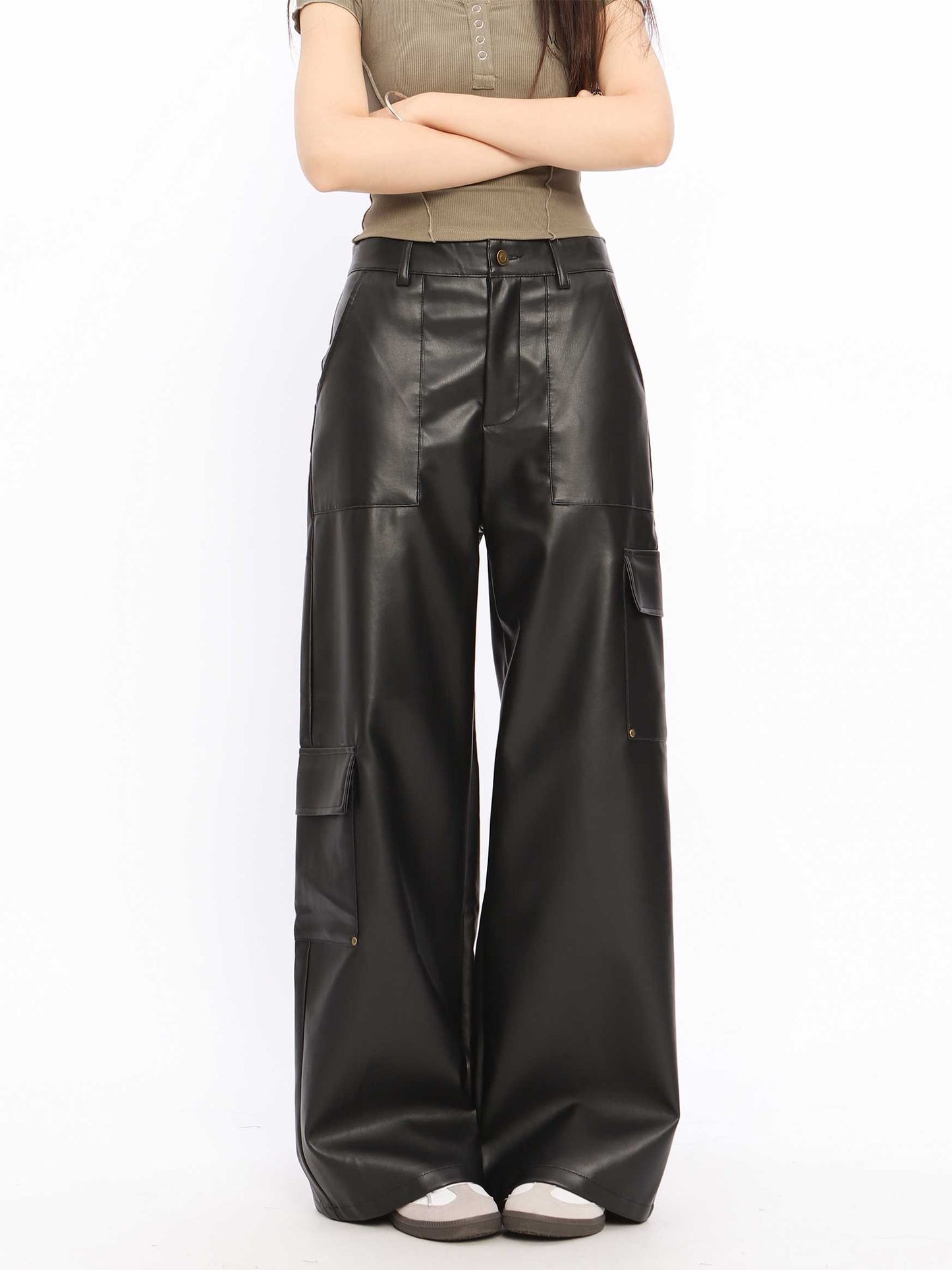 Grunge Black Leather Pants