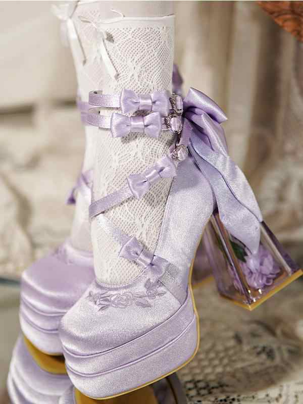 Glass Flower House Lolita High Heels