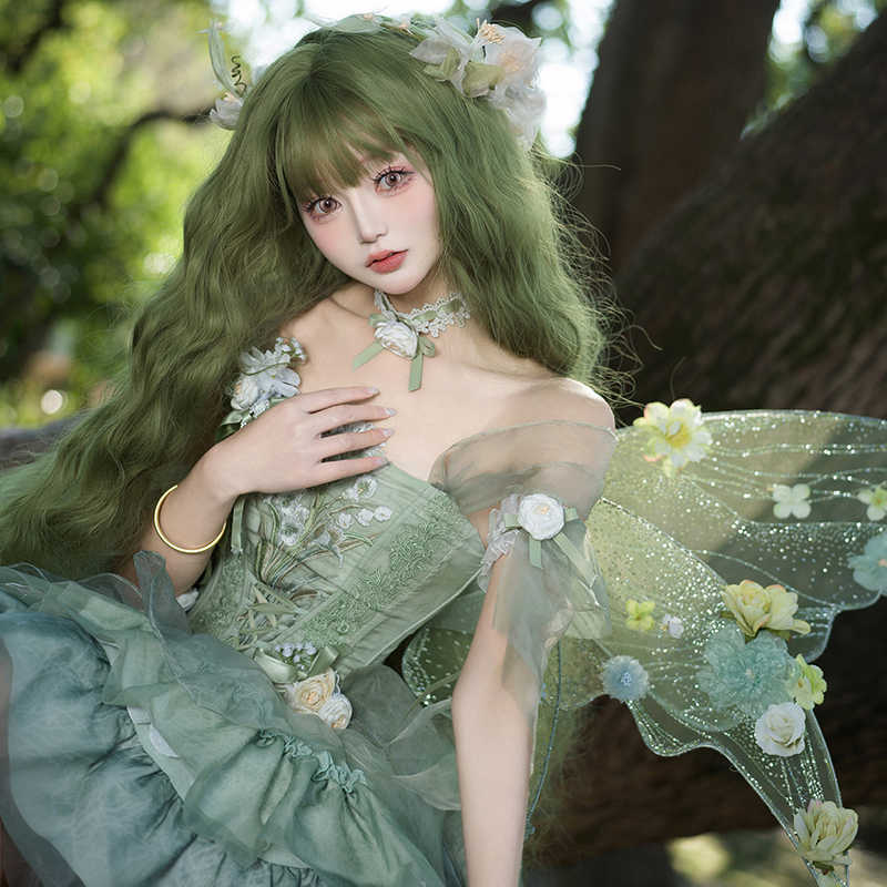 Forest Elf Long Curly Wig