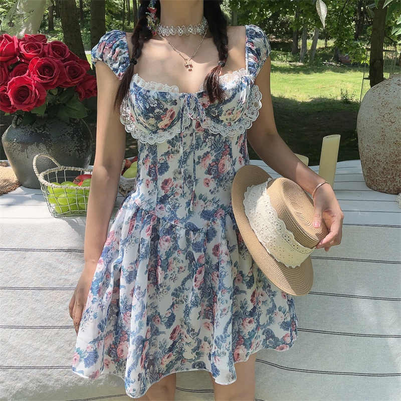 Fairy Lace Fishbone Floral Dress