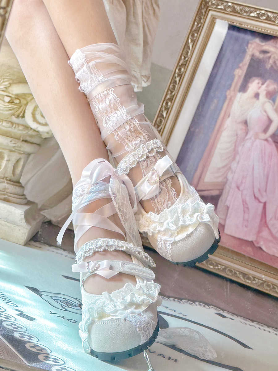 French Lace Ballet Shoes