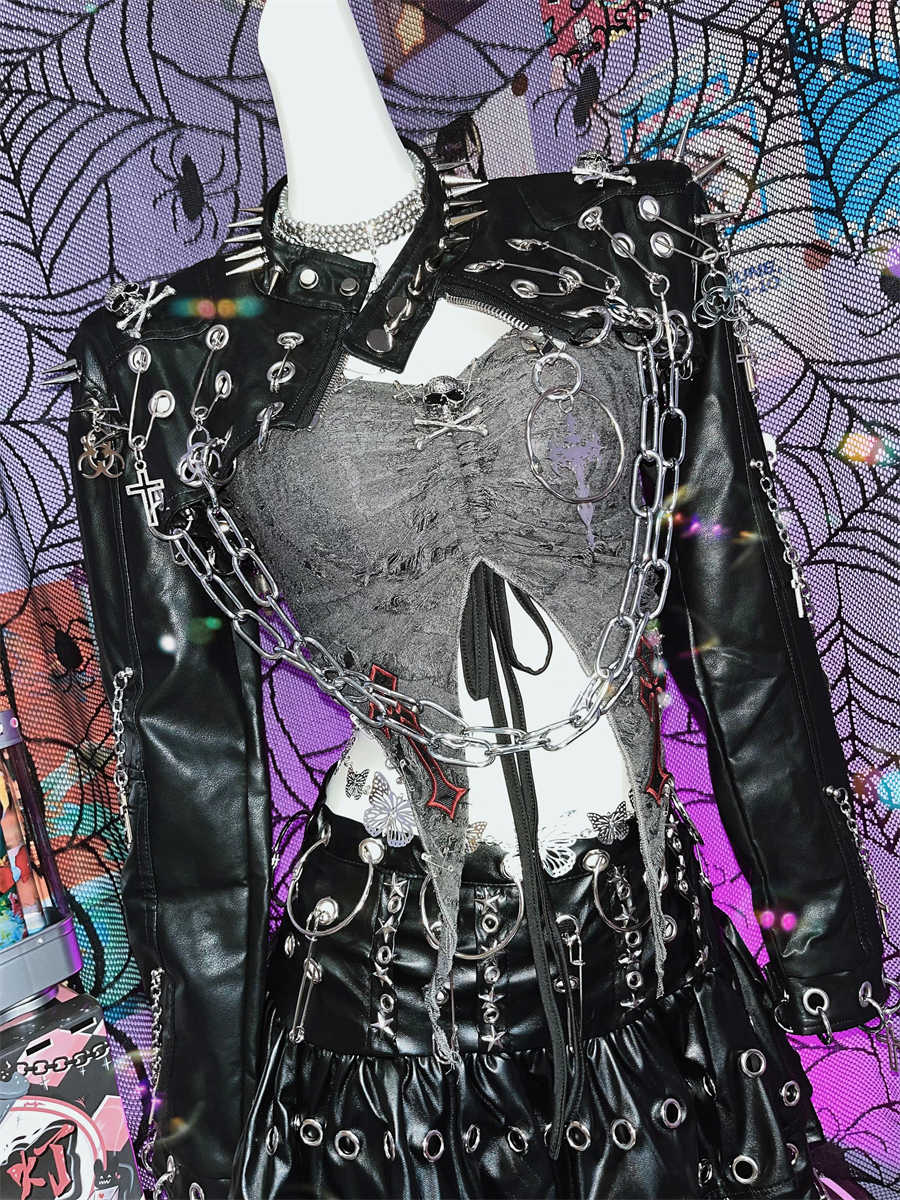 Punk Rivets Leather Jacket