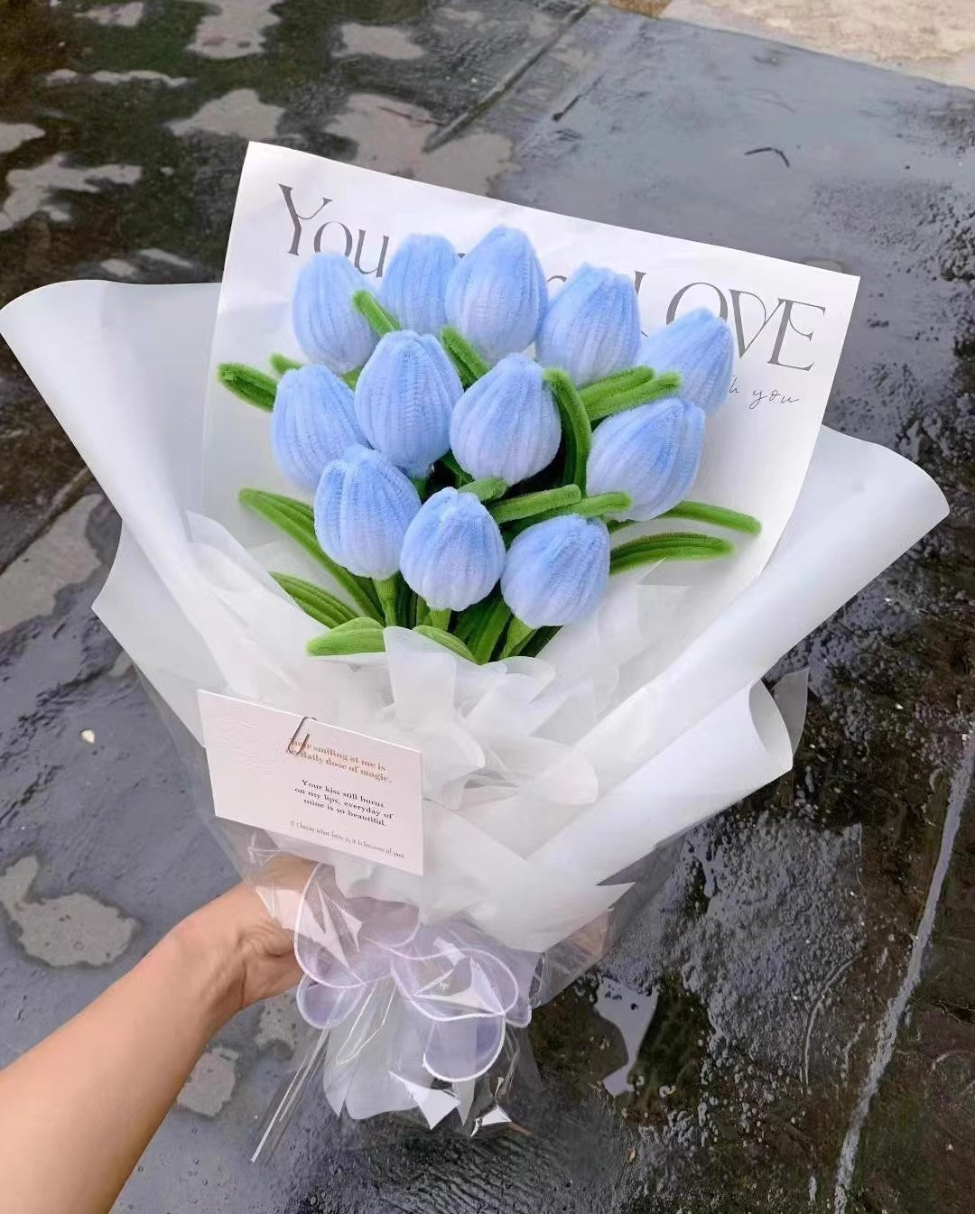 Handmade tulip twist stick bouquet