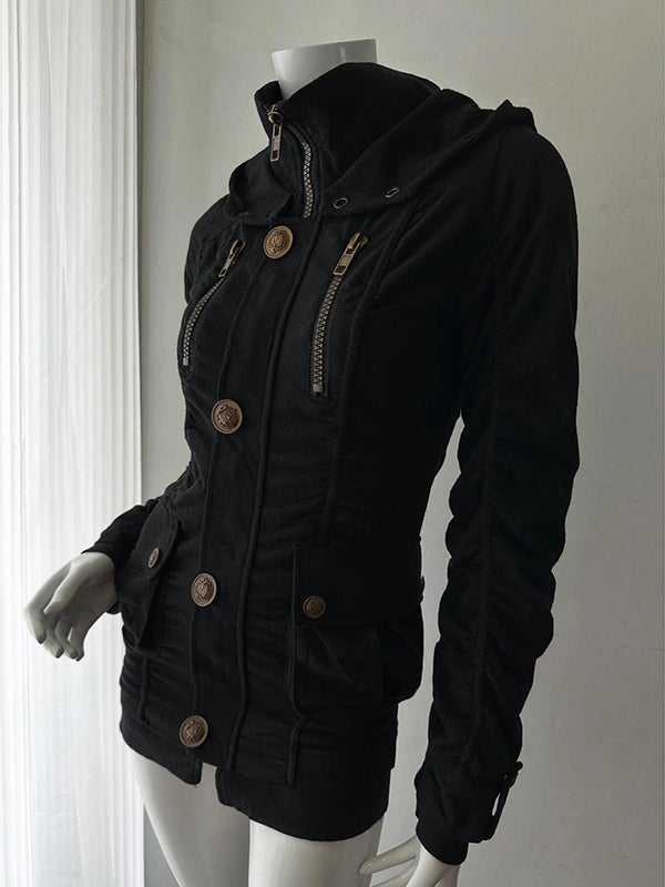 black single-breasted jacket