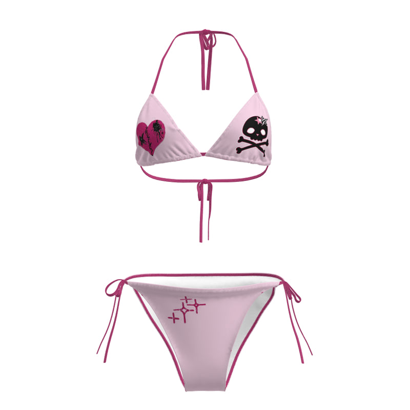Heart Pink Ins Style Bikini