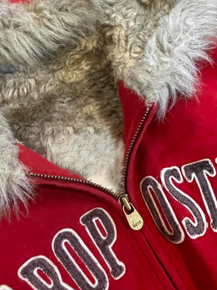 retro red jacket