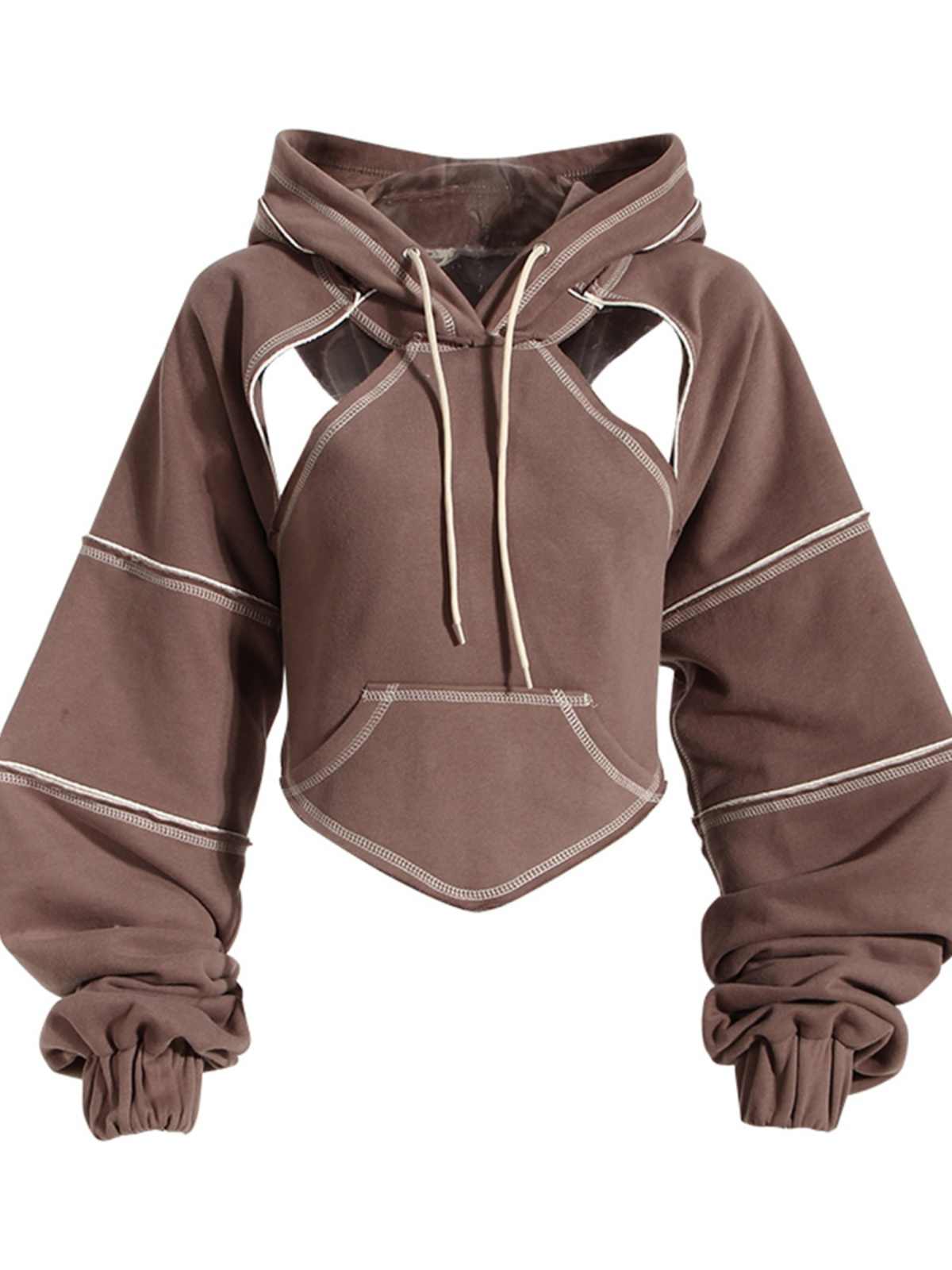 Acubi Street Hollow Stacking Hooded Sweatshirt