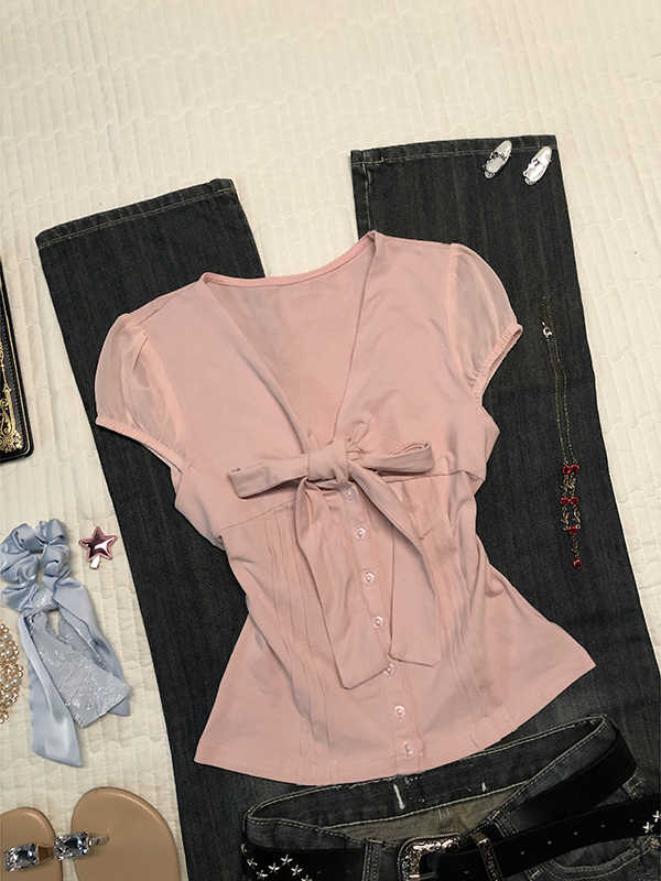 Pink Bow Retro T-shirt