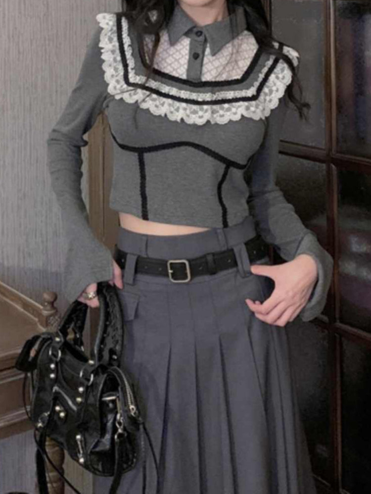 Model Preppy Retro Mid-Length Skirt