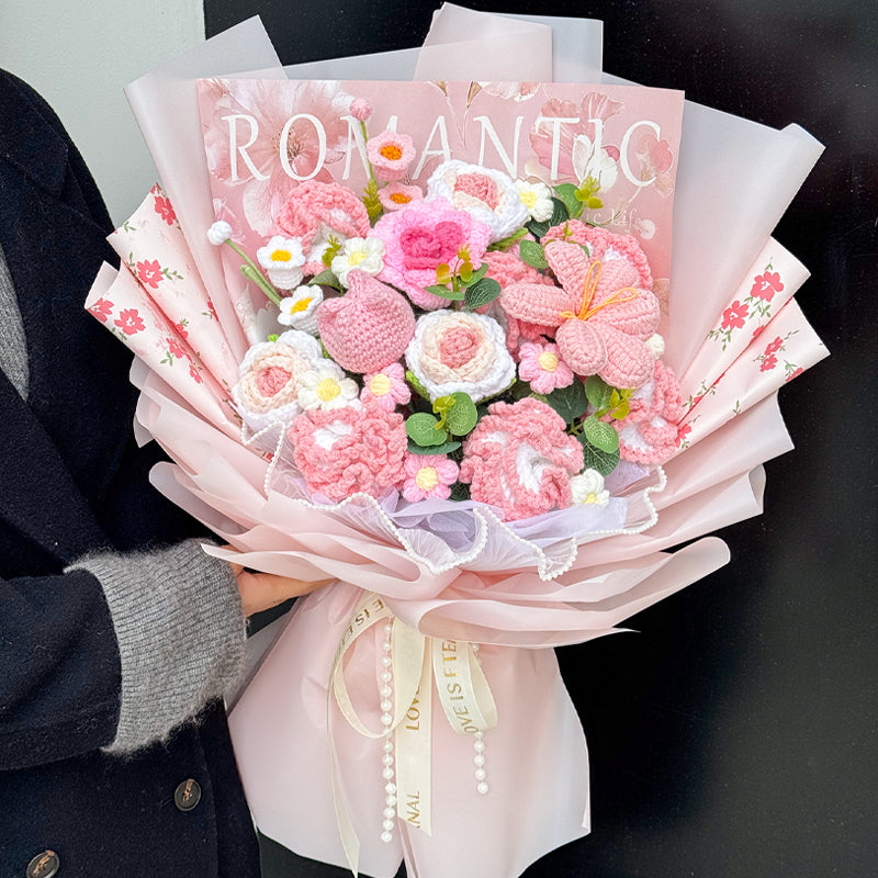 handmade sunflowers knitted bouquet