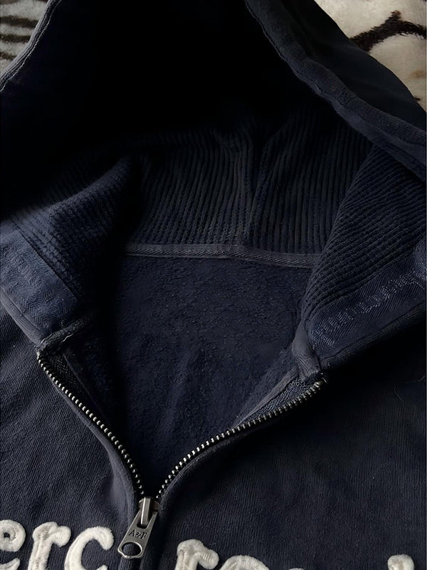 navy hooded jacket