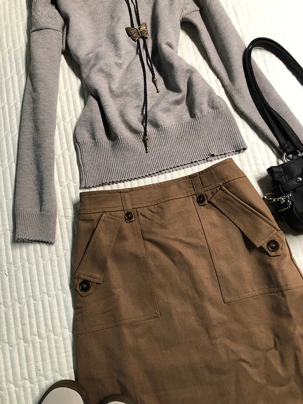 retro design brown skirt