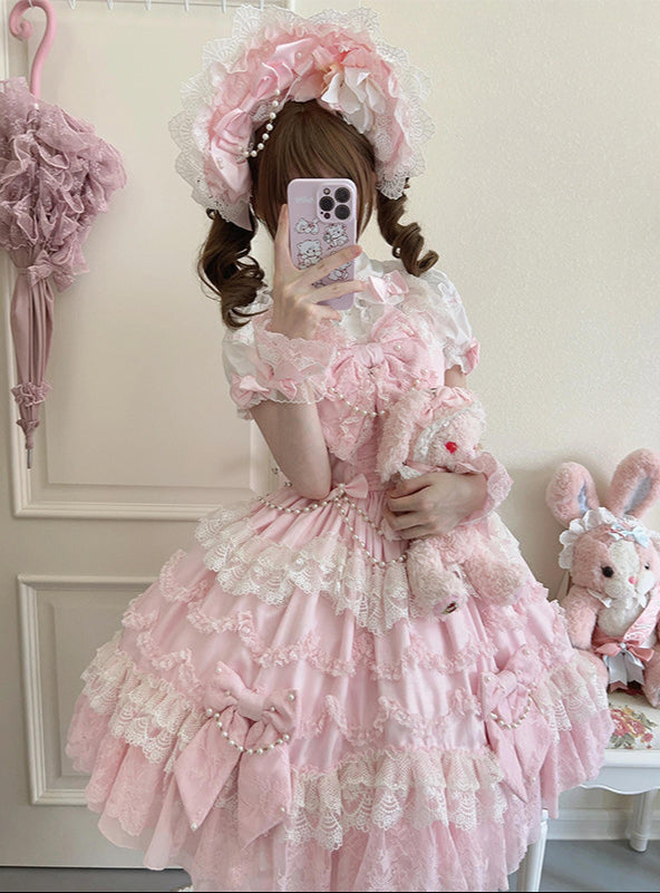 Pink Doll Flower Lolita Dress