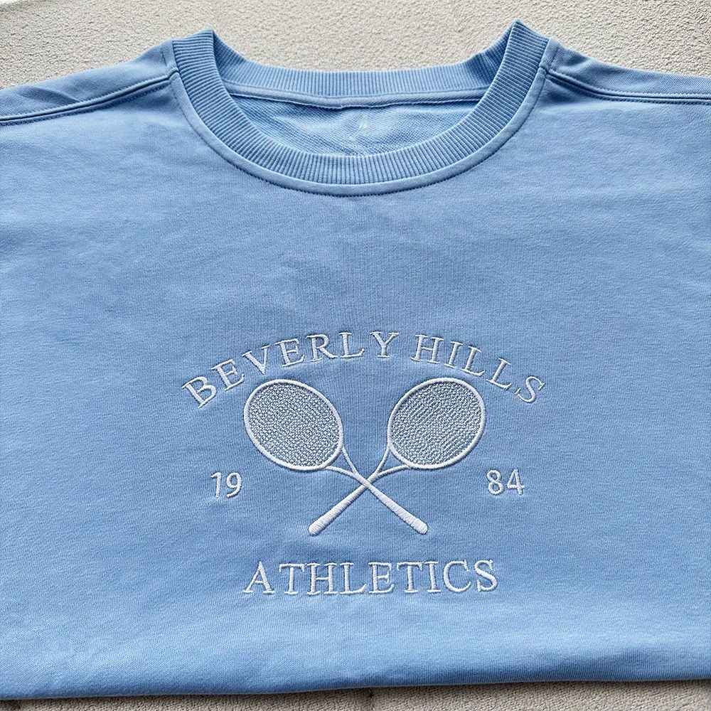 Tennis Preppy Letters Embroidered Sweatshirt