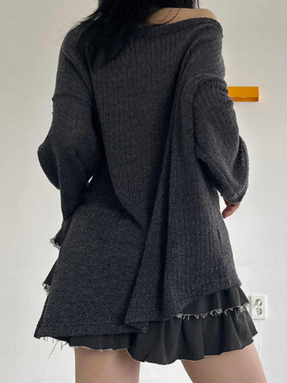 Flower Off-shoulder Long-sleeved Top