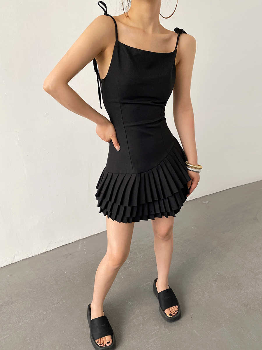Layered Pleated Dark Coquette Dress